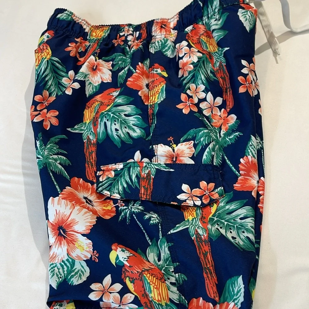 KANU SURF SIZE M Tropical Blue Floral Men's Swim Shorts